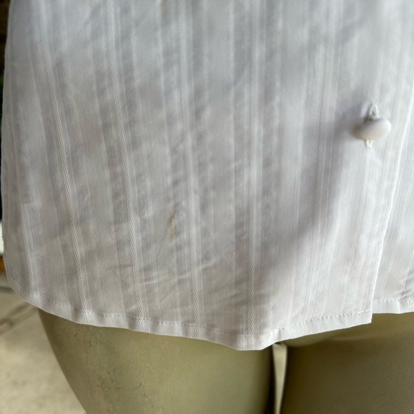 Matty M Puff Sleeve White Striped Blouse- Small - Picture 4 of 4